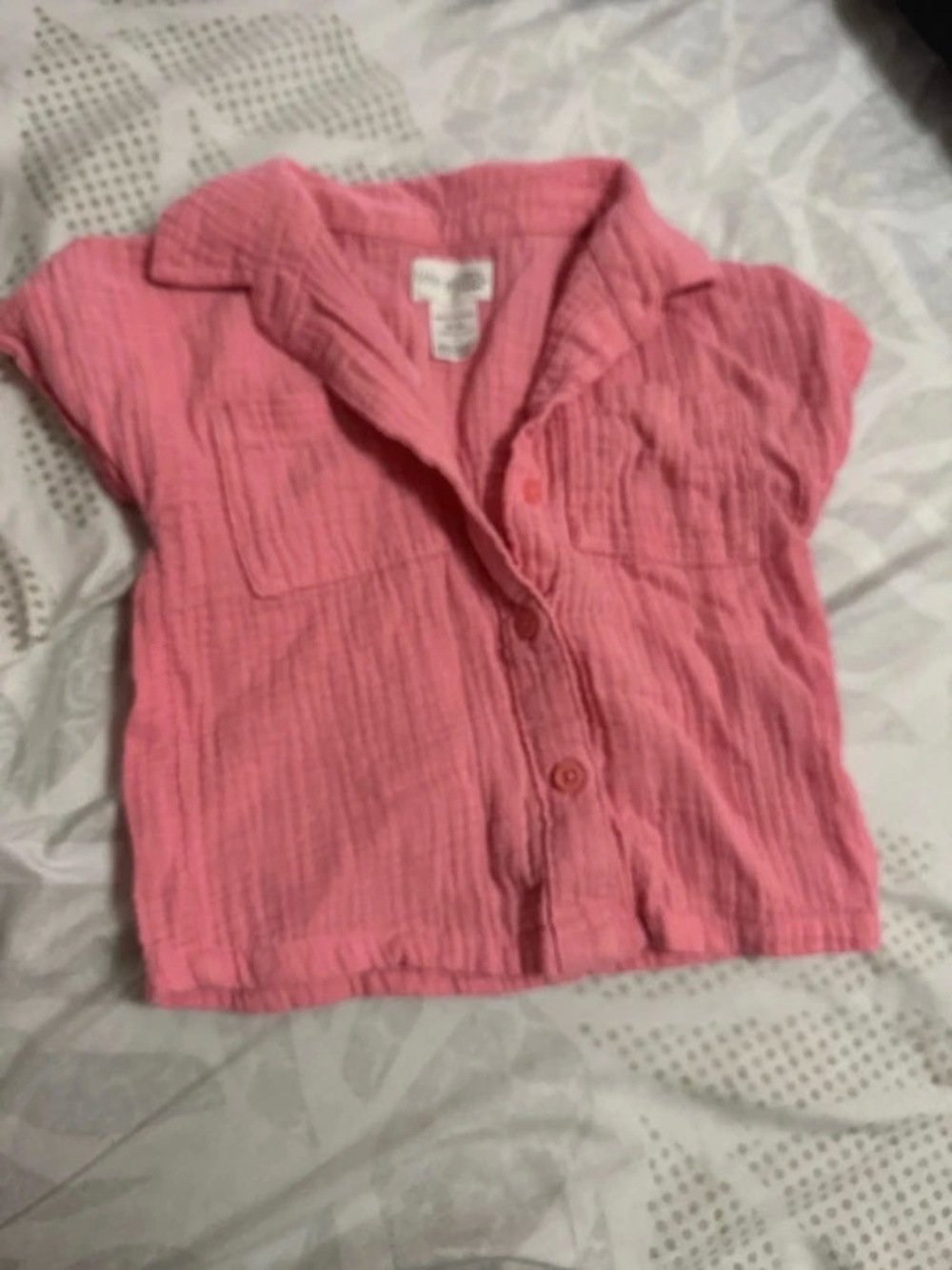 Carter's Coral Pink Short Sleeve Button-Down Shirt